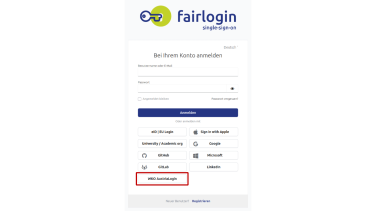 fairlogin mit WKO Austria Login